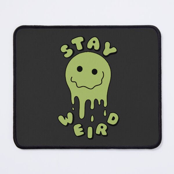 Item preview, STAY WEIRD Drippy Psychedelic Smiley Face Green designed and sold by everything4eva.