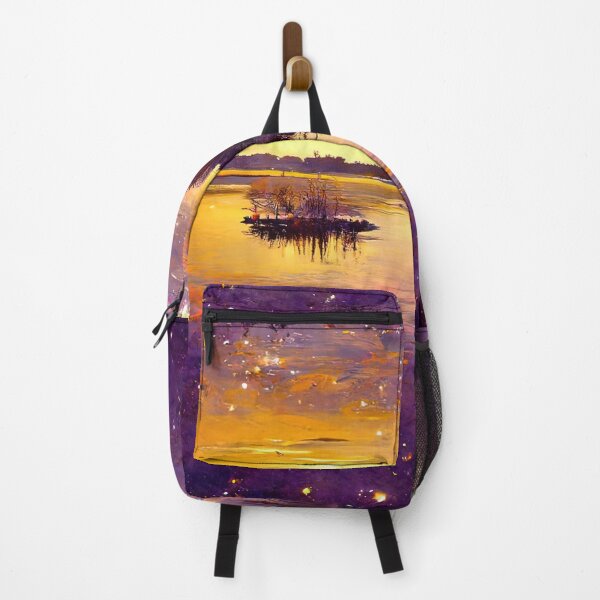 Item preview, Midnight Sun Lake Reflections Purple Sky Sunset Stars designed and sold by LarkDesigns.
