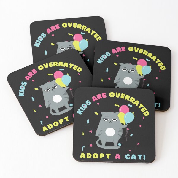 Item preview, kids are overrated adopt a cat | funny design cat | cute cat lovers | funny kitten design | cute kitten designed and sold by Saffire6.