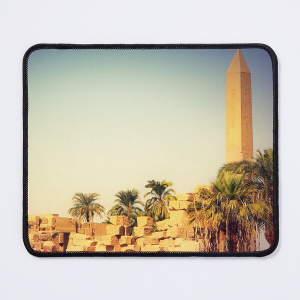 Item preview, Unusual view of Karnak temple in Luxor, obelisks, flowers and palm trees, ancient Egypt photography, Egyptian temples designed and sold by art-of-egypt.