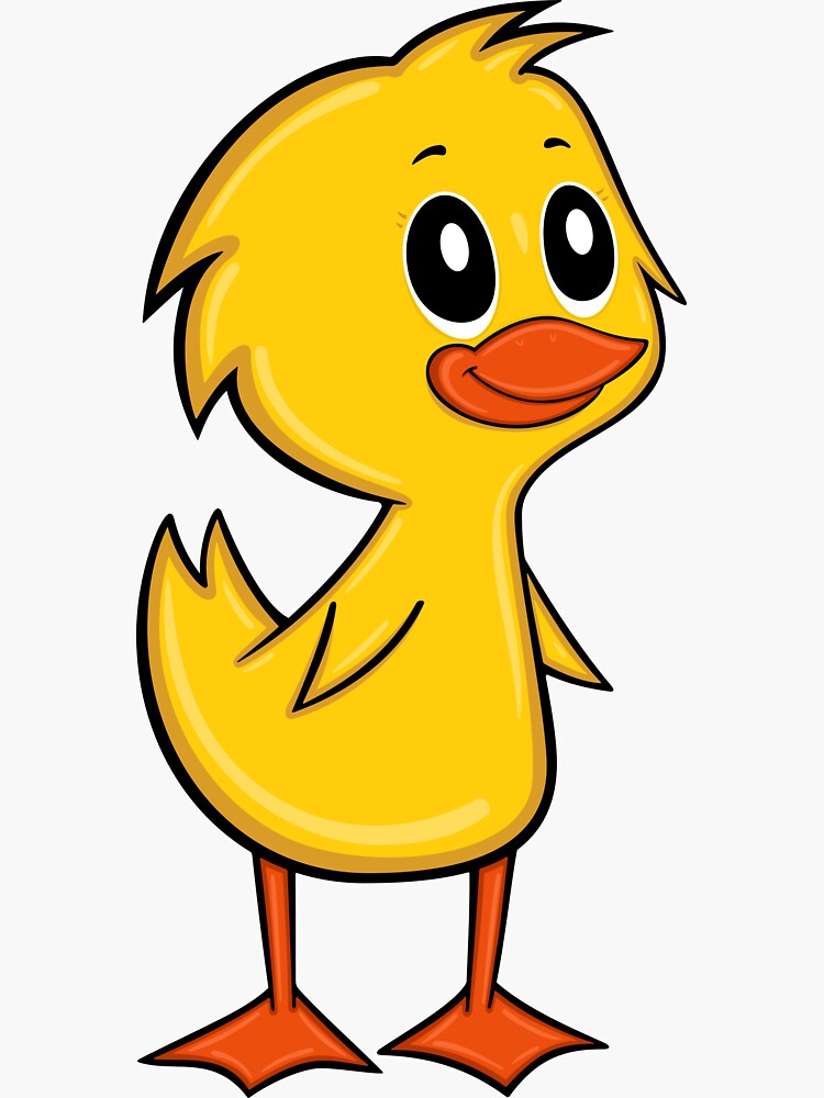 Cute Cartoon Duck Sticker By Toonanimal Redbubble