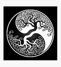 White and Black Tree of Life Yin Yang Photographic Print