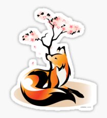 Sakura Kitsune Sticker