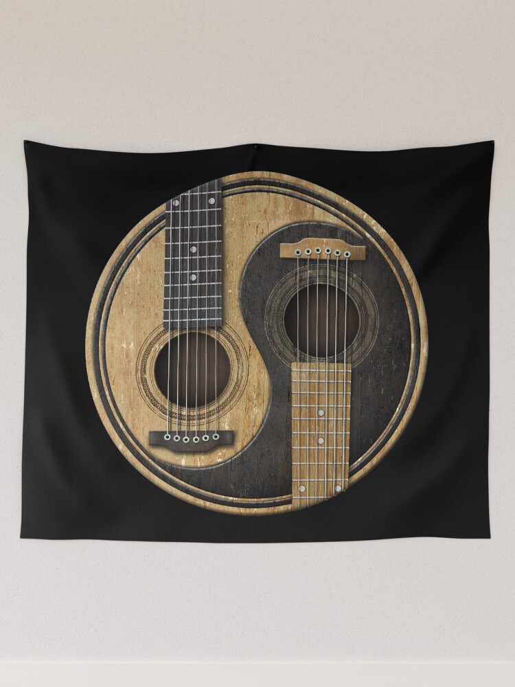 Tela decorativa for Sale con la obra «Guitarras acústicas viejas y