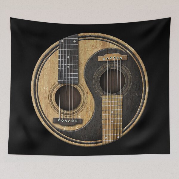 Item preview, Old and Worn Acoustic Guitars Yin Yang designed and sold by JeffBartels.