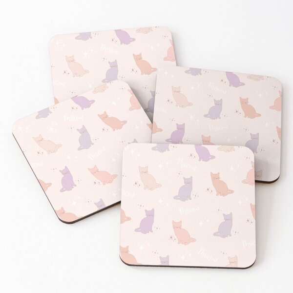Item preview, Pastel Kittens Hand Drawn Retro Cat Print designed and sold by Rochelle Rae Design.