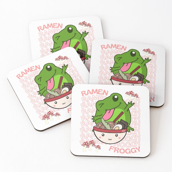 Item preview, Cute Cartoon Kawaii Frog eating Ramen Bowl | adorable Ramen noodles animals | Japanese Kawaii aesthetic | Kawaii Ramen Frog | Froggy Ramen | Chibi kawaii frog and mushrooms designed and sold by Saffire6.