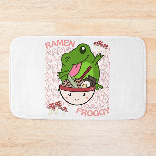Item preview, Cute Cartoon Kawaii Frog eating Ramen Bowl | adorable Ramen noodles animals | Japanese Kawaii aesthetic | Kawaii Ramen Frog | Froggy Ramen | Chibi kawaii frog and mushrooms designed and sold by Saffire6.