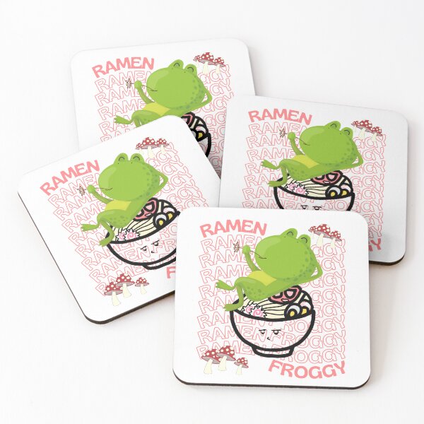 Item preview, Cute Cartoon Kawaii Frog eating Ramen Bowl | adorable Ramen noodles animals | Japanese Kawaii aesthetic | Kawaii Ramen Frog | Froggy Ramen | Chibi kawaii frog and mushrooms designed and sold by Saffire6.