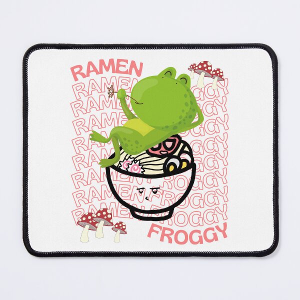 Item preview, Cute Cartoon Kawaii Frog eating Ramen Bowl | adorable Ramen noodles animals | Japanese Kawaii aesthetic | Kawaii Ramen Frog | Froggy Ramen | Chibi kawaii frog and mushrooms designed and sold by Saffire6.