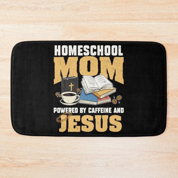 Item preview, Powered By Caffeine And Jesus Funny Homeschool Mom designed and sold by StrongShirts.