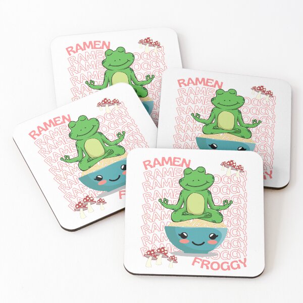 Item preview, Cute Cartoon Kawaii Frog eating Ramen Bowl | adorable Ramen noodles animals | Japanese Kawaii aesthetic | Kawaii Ramen Frog | Froggy Ramen | Chibi kawaii frog and mushrooms designed and sold by Saffire6.