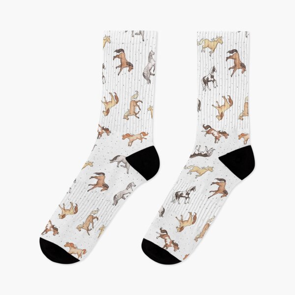 Item preview, Scattered Horses spotty on white pattern designed and sold by HazelFisher.