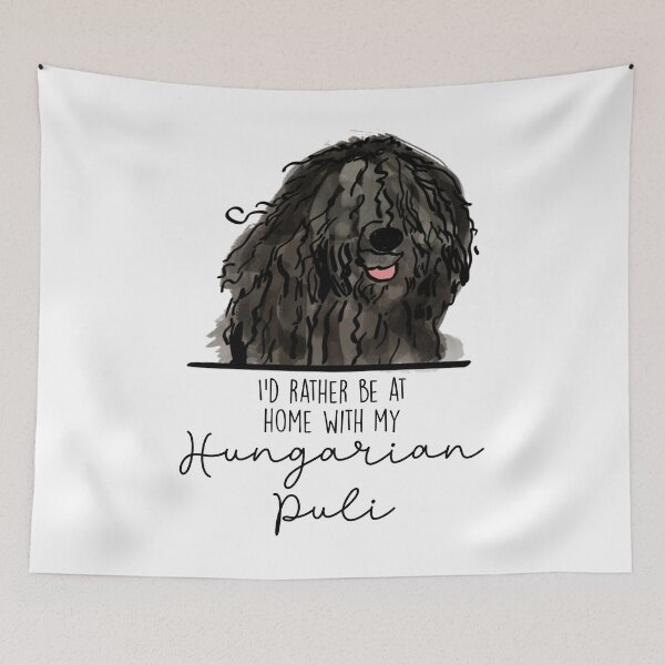 Item preview, I’d rather be at home with my Hungarian Puli designed and sold by Little Fuzz Shop.