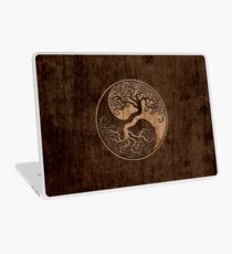 Grober Holzmaserung-Effekt-Baum des Lebens Yin Yang Laptop Skin