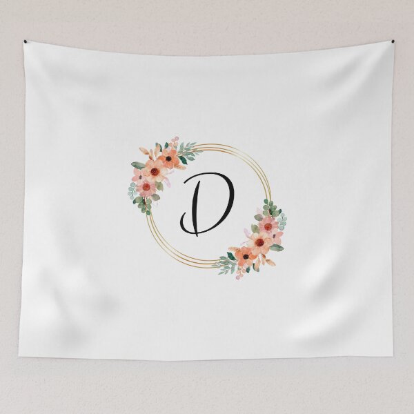 Item preview, Monogram Letter D | Coral Floral Design designed and sold by JustSeasons.