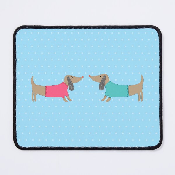 Item preview, Cute dogs in love with dots in blue background designed and sold by bigmoments.