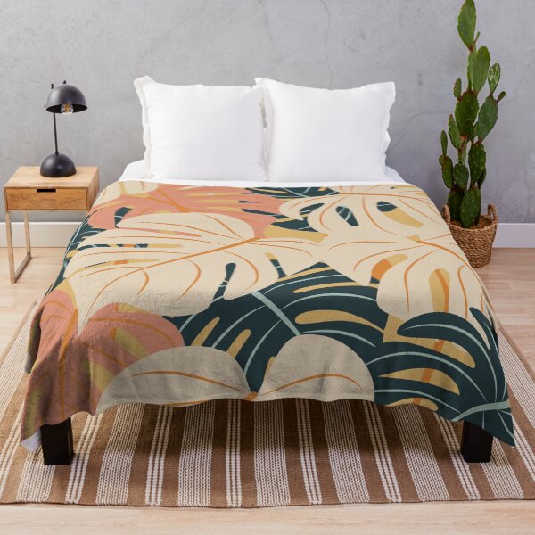 Item preview, monstera leaves pattern in modern boho style designed and sold by LerieArtStudio.