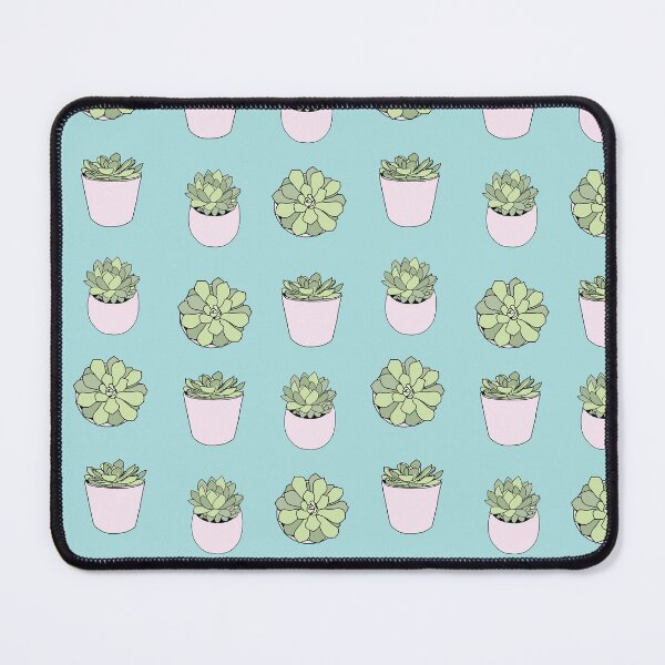 Item preview,  Suculents in flowerpots on mint blue backround designed and sold by bigmoments.