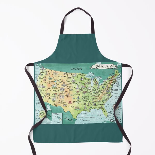 Item preview, USA Watercolor Green & Yellow Map designed and sold by Sheridan T.