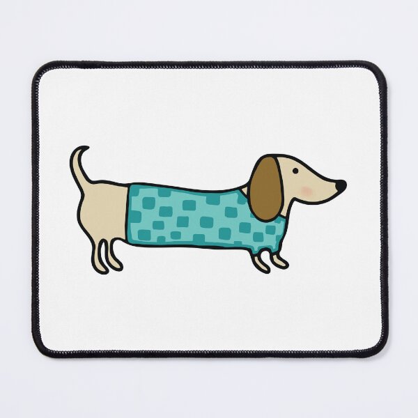 Item preview, Cute dachshund in mint blue designed and sold by bigmoments.