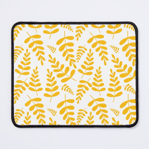Item preview, Gold yellow leaves pattern on white designed and sold by bigmoments.