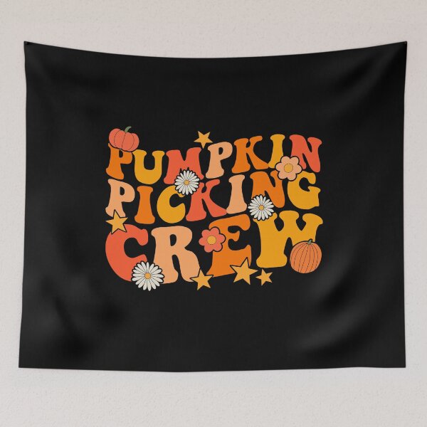 Item preview, Pumpkin Picking Crew Squad Groovy Fall Autumn And Halloween designed and sold by JokeGysen.