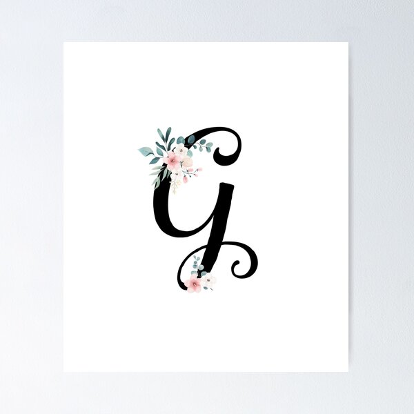 Item preview, Monogram G with botanical flowers designed and sold by NazarliNigar.