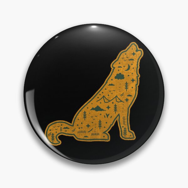 Item preview, Vintage Lone Solo Wolf Silhouette With Mountain Forest Wolves Art designed and sold by merchzy.