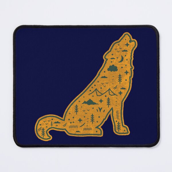 Item preview, Vintage Lone Solo Wolf Silhouette With Mountain Forest Wolves Art designed and sold by merchzy.