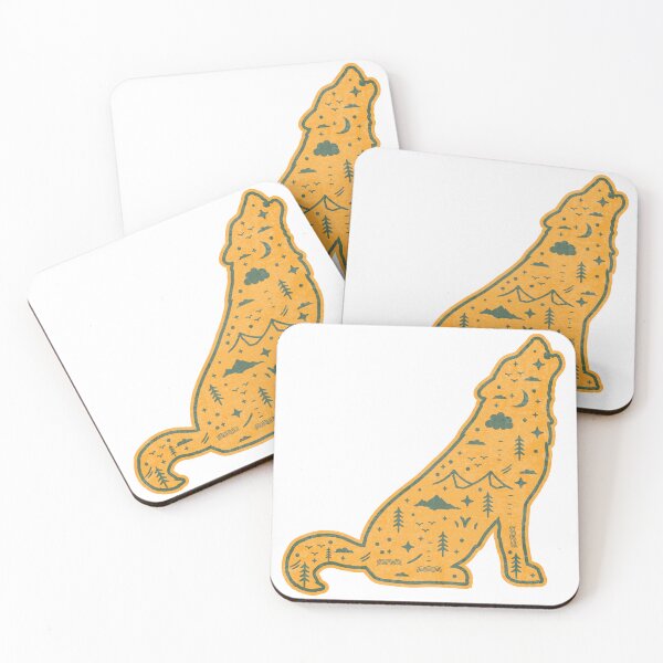 Item preview, Vintage Lone Solo Wolf Silhouette With Mountain Forest Wolves Art designed and sold by merchzy.