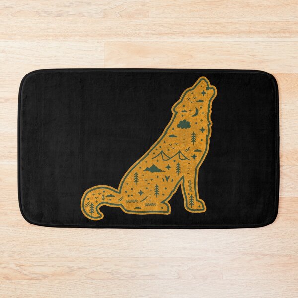 Item preview, Vintage Lone Solo Wolf Silhouette With Mountain Forest Wolves Art designed and sold by merchzy.