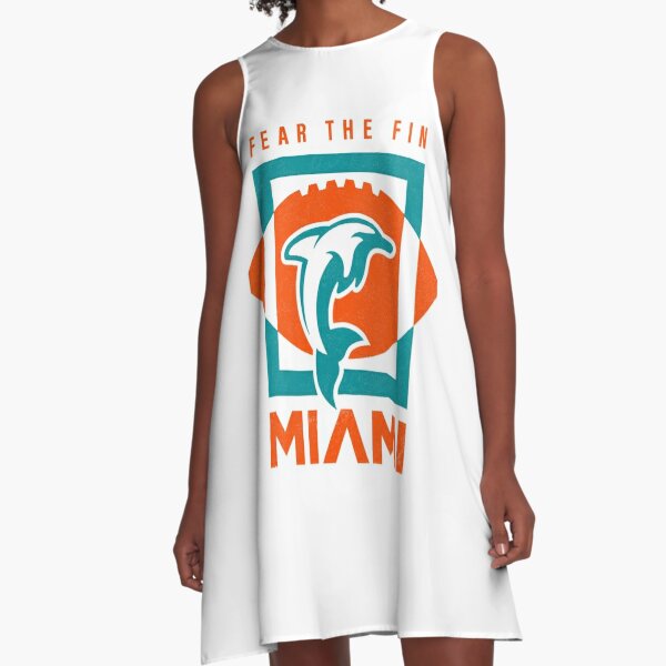 Miami Dolphins Women Slip Dress Sleeveless Loose Beach Sundress