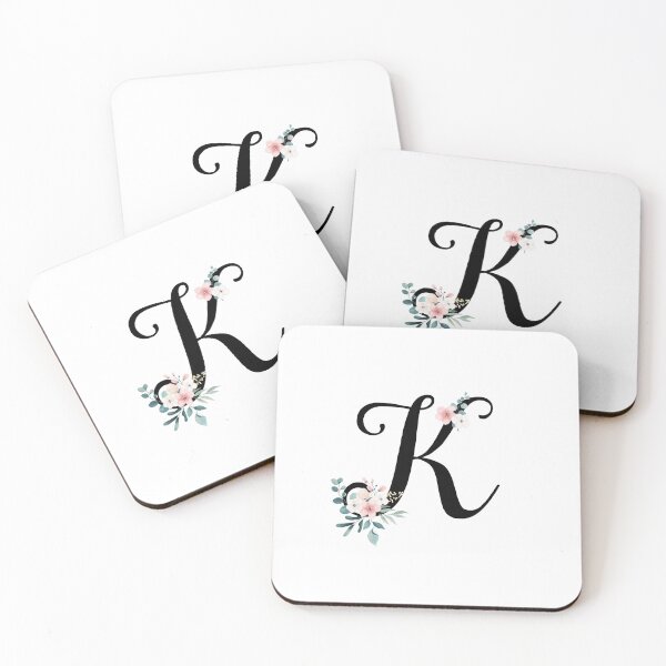 Item preview, Monogram K with botanical flowers designed and sold by NazarliNigar.