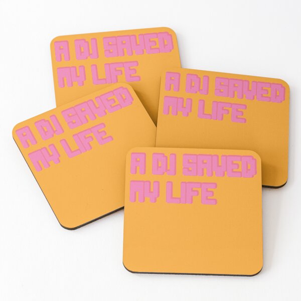 Item preview, last night a dj saved my life orange designed and sold by Raving & Misbehaving Prints.