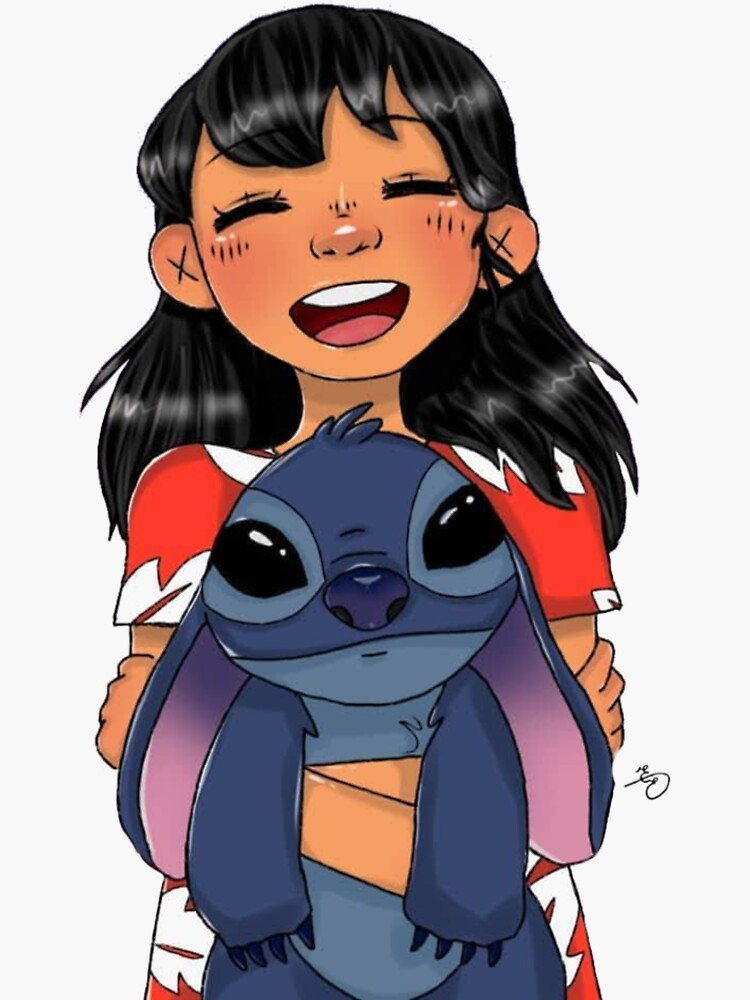 "Lilo and stitch fanart" Sticker for Sale by moonziiy Redbubble