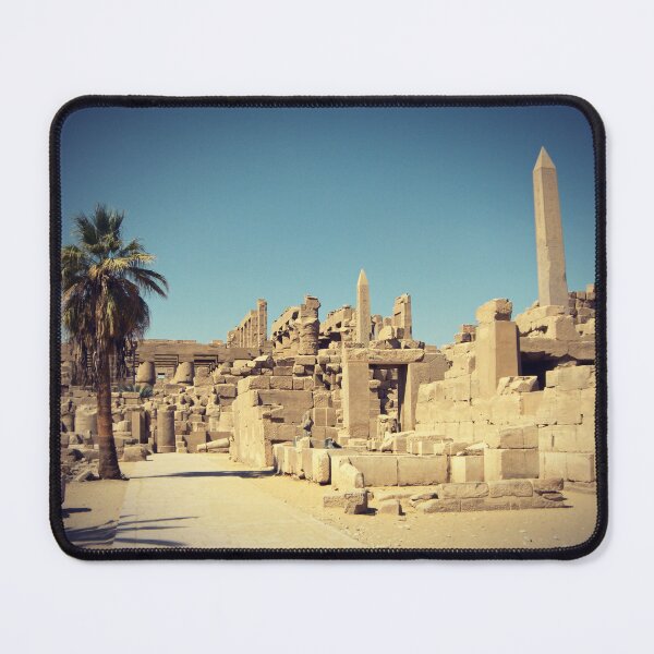 Item preview, Karnak temple in Luxor, rear view of the hypostyle hall, palm trees, obelisk, early morning colors, ancient Egypt photography, Egyptian temples designed and sold by art-of-egypt.