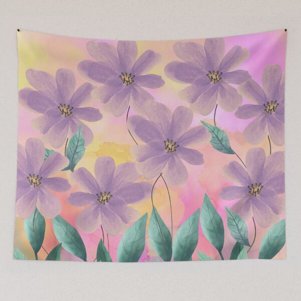 Item preview, Purple Flowers Through the Sunset designed and sold by missoundream.