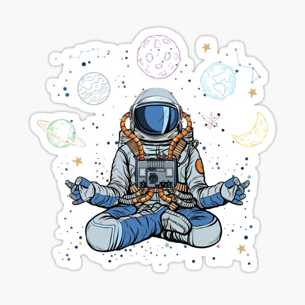Astronaut Keychain - 3D Meditating Astronaut in Space - Galaxy Meditation  Gift