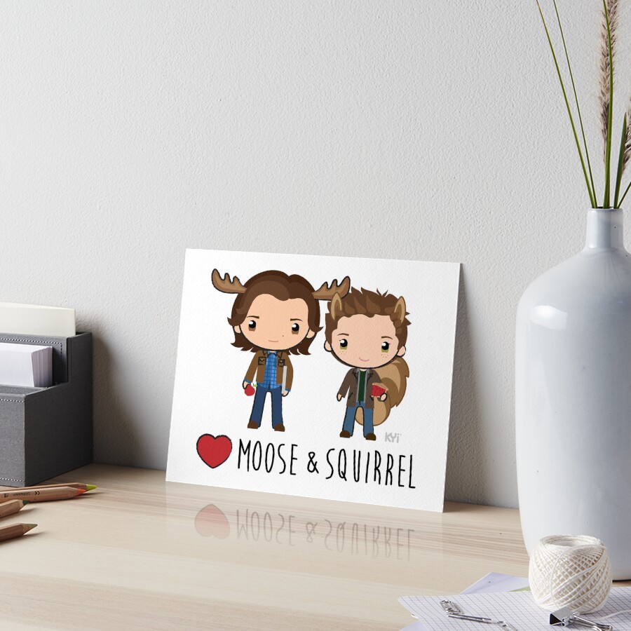 Love Moose & Squirrel - Supernatural Art Board Print