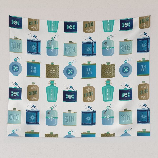 Item preview, Flask Collection – Blue and Tan Palette designed and sold by Cat Coquillette.