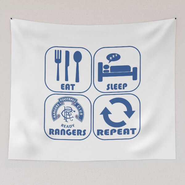 Item preview, Eat Sleep Football Repeat! Rangers Fan Art Work, Football Fan Art  designed and sold by FootyLocker.