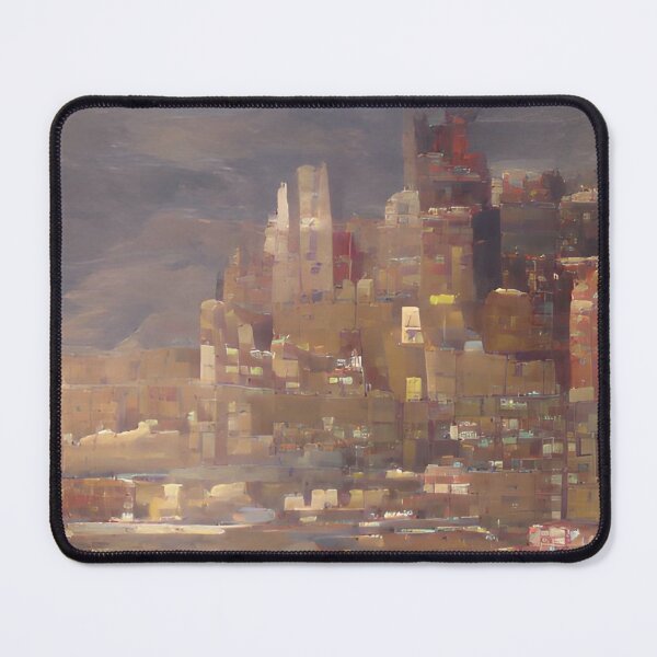 Item preview, Ciudad distante de la antigua obra de arte de pared gráfica digital designed and sold by NellVerde.