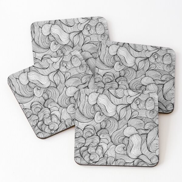 Item preview, Black and white abstract contour curves designed and sold by zedvonzee.