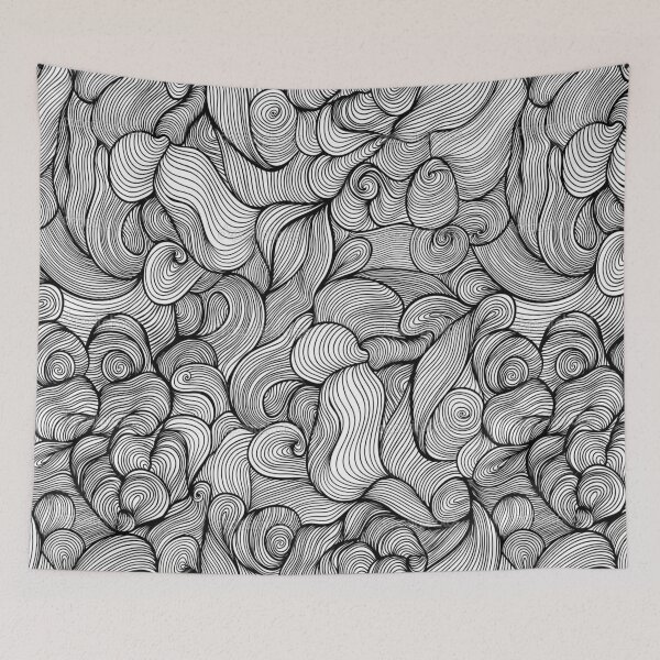 Item preview, Black and white abstract contour curves designed and sold by zedvonzee.