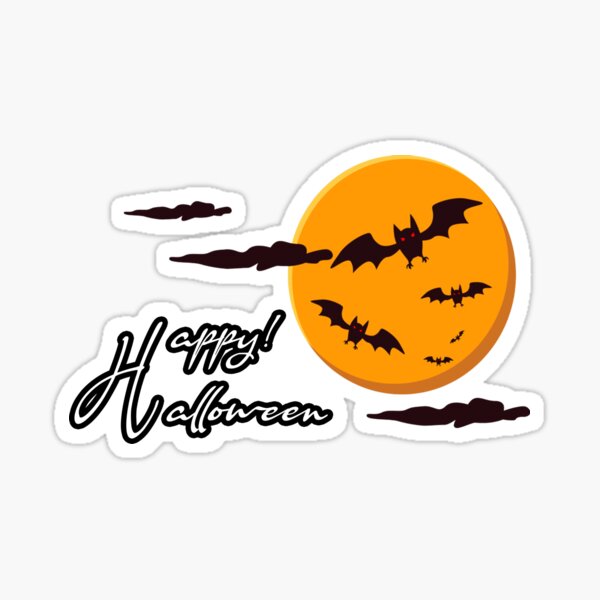 "Happy Halloween trick or treat flying full moon bats, Boo 2022/2023