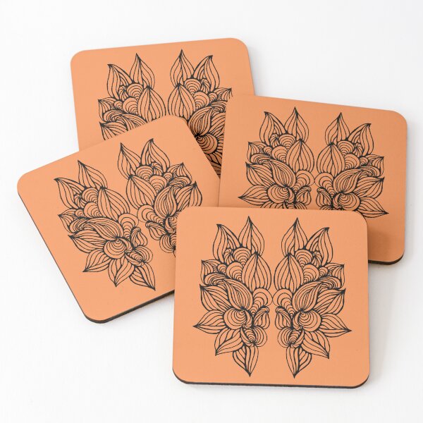 Item preview, Hand drawn abstract floral leave doodle pattern designed and sold by ANU911.