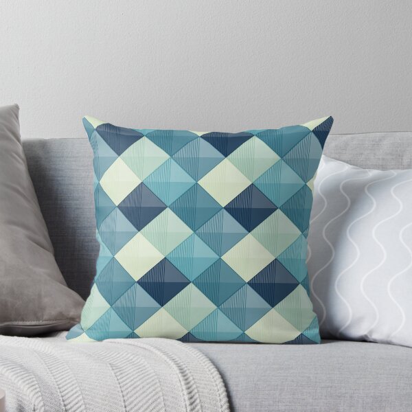 Item preview, Patchwork Squares Teal and Blue designed and sold by Blue-Banana.