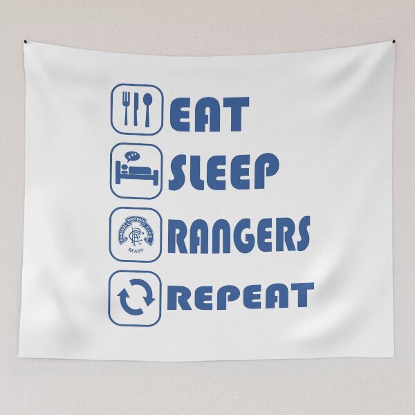 Item preview, Eat Sleep Football Repeat! Rangers Fan Art Work, Football Fan Gift  designed and sold by FootyLocker.