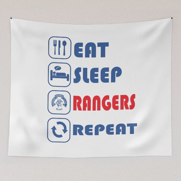 Item preview, Eat Sleep Football Repeat! Rangers Fan Art Work, Football Fan Gift  designed and sold by FootyLocker.